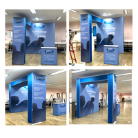 Stand d'exposition pliable en aluminium 10x10 pieds pour salon professionnel avec impression par sublimation, montage facile et couleur intégrale avec arche