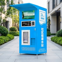 Kiosco Dispensador de Agua Independiente con Purificación por Ósmosis Inversa, Selección de Agua Fría, Caliente y a Temperatura Ambiente, Pago con Monedas, Tarjeta y Código QR, Monitoreo 4G