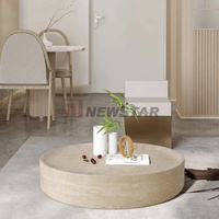 Newstar nordique moderne Table basse meubles de salon grande Table basse ronde en travertin hôtel appartement Table basse en marbre