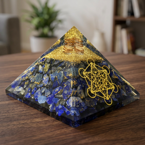 Pirámides de Orgón con Capa de Cobre y Lapislázuli, Artesanía de Cristal, Piedras Naturales, Pirámide de Orgonita para Meditación, Feng Shui, Hecho a Mano - Product Image 3