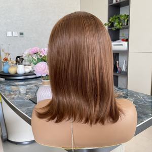 วิกผมสังเคราะห์แบบลูกไม้ครึ่งศีรษะ 13x4 คุณภาพสูง ทนความร้อน ไล่สีแบบพีอาโน ทรงบ๊อบแบบเลเยอร์ ผมตรง - Product Image 3