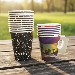 Gobelets en papier jetables personnalisés avec logo imprimé, revêtement PLA, gobelets durables pour boissons chaudes, thé, café, 8oz, 12oz, 16oz - Product Image 4