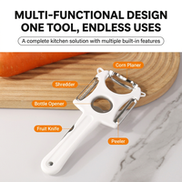5-in-1 multifunctionele scherpe mesjes groente- en fruit schiller, julienne snijder, maispeller, flesopener, fruitmes voor groothandel
