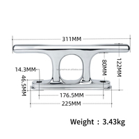 TANGREN Étrier de quai croisé en acier inoxydable 316 de qualité supérieure pour accessoires de quai de bateau, remplacement, tailles 10'' et 12''