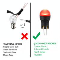 AD22-22DS 22mm Lampe de signalisation LED industrielle en plastique IP65 étanche, CRI 98 élevé, connexion rapide par bornes à ressort, pour panneau de commande pilote