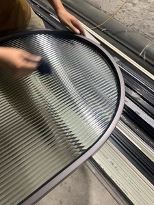 Đen siêu mỏng hẹp cửa sổ nhôm tùy chỉnh thiết kế đặc biệt Vòng vòm tam giác cửa sổ cửa kính pivot cửa sổ - Product Image 6