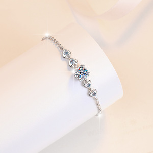 Sang trọng sáng bóng 1CT Vòng Kim Cương cú pháp kim cương S925 Sterling Silver vvs D màu moissanite Vòng đeo tay cho phụ nữ phụ nữ - Product Image 1