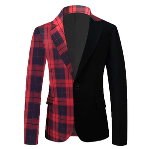 <span class=keywords><strong>Blazer</strong></span> Deux Couleurs Pour Hommes Avec Vestes Décontractées À <span class=keywords><strong>Carreaux</strong></span> - Product Image 2