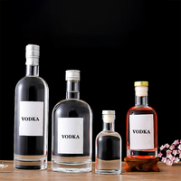 Bouteille en verre vide pour vin et vodka, forme ronde dépolie, transparente, avec couvercle, haute qualité, 100ml, 200ml, 375ml, 500ml, 750ml – Meilleures ventes