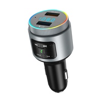 Transmisores FM para Automóvil de Material ABS, Adaptador Transmisor FM Inalámbrico Bluetooth para Reproducción de Audio Manos Libres en el Vehículo