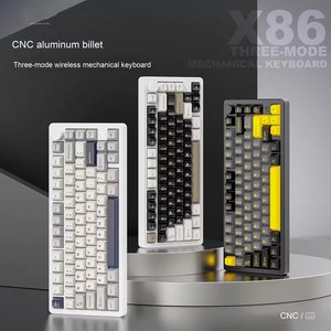 <span class=keywords><strong>Clavier</strong></span> mécanique sans fil en aluminium RGB Cmany X86 avec bouton rotatif, <span class=keywords><strong>clavier</strong></span> RGB interchangeable à chaud pour le jeu - Product Image 2