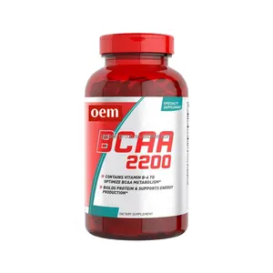 Suplemento de aminoácidos BCAA para ganho de peso, cápsulas de creatina de alta qualidade personalizadas para aumentar a energia