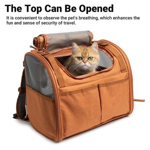 Expandable Cat Carrier Bag Waterproof Pet Carrier Bag Tote Portable Travel Carry Cat Carrier <b>Backpack</b> Breathable Cat Carrier Bag - Product Image 3