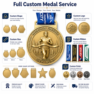 Medali Finisher Lari Olahraga Desain 3D Die Cast Zinc Alloy untuk Lomba Lari Kustom 5K 10K, MOQ Rendah dengan Pita 2026 - Product Image 2