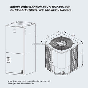 R454B unité de remise d'air à décharge supérieure uniquement unité extérieure amérique onduleur fort traitement d'air de refroidissement Type vertical pour hôtel - Product Image 3