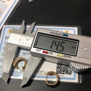 Luxury Fashion Pure Real 18k Real Gold Earrings Jewelry Women Ladies Female Bridal Engagement Wedding Classic <b>Huggie</b> Earrings - Product Image 5