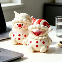 Jouet Squishy Clown de Noël - Bestseller Transfrontalier en TPR, Cadeau Mignon, Gadget Anti-Stress à Rebond Lent, Emballage Boîte Couleur
