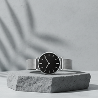 Montre de luxe pour femme, acier inoxydable et cuir de haute qualité, bracelet maille, étanche, cadran 40 mm, mouvement quartz japonais, tendance
