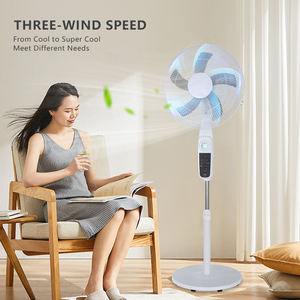 家庭用スタンドファンソーラーパネルとバッテリー充電式AC/DC充電13W 15Wソーラーファン - Product Image 1