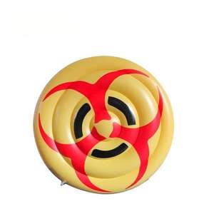Flotteur de piscine gonflable en PVC amusant avec panneau de signalisation de danger, symbole d'avertissement estival, radeau - Product Image 3