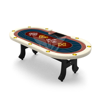 Table de poker Texas Hold'em professionnelle YH avec pieds en forme de H et base silencieuse - Table de poker ovale personnalisée pour casino 240 cm