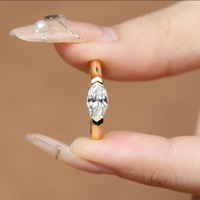 Nouvelle bague unisexe en zircon œil de cheval plaquée or style punk pour anniversaire