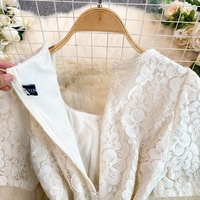 Robe décontractée élégante pour femmes WIWT, robe mi-longue à manches courtes avec ceinture, robe à volants en dentelle patchwork, pour tous les jours et les soirées