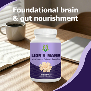 Factory Wholesale Lion's Mane Mushroom Powder Natural Herbal Healthcare <b>Supplement</b> Brain Energy Boost Immune and Focus Support - Product Image 3