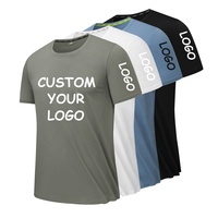 Maillot de sport avec Logo personnalisé en Polyester, coupe Slim, vêtements de sport à manches courtes, couche de Base vierge, chemise de Compression d'entraînement pour hommes, livraison directe