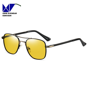 Lunettes de soleil polarisées grises <span class=keywords><strong>pour</strong></span> hommes, monture carrée en titane et métal, collection Fashion <span class=keywords><strong>2022</strong></span> - Product Image 3