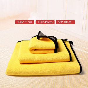 Serviette pour animaux de compagnie absorbant l'eau, séchage rapide, épaisse, réversible, en polaire corail, douce, pour le bain, pour chien et chat, séchage rapide - Product Image 6