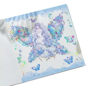 YUXIAN Borboleta PET adesivo 3D cortado a laser borboleta com estampagem dourada brilhante DIY adesivo decorativo scrapbooking à prova d'água