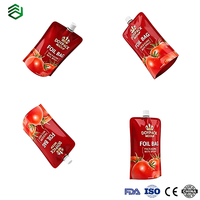 Pochettes à bec verseur imprimées en couleur, sacs d'emballage pour sauces avec bouchon à vis, pochettes à bec verseur en aluminium étanches, impression personnalisée de taille et de logo acceptée