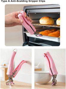 Venta caliente Cocina Acero inoxidable Anti-Hot Tongs Platos Bowl Clips Tazón <span class=keywords><strong>de</strong></span> acero inoxidable Pot Pan Gripper - Product Image 5