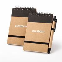 Carnet promotionnel personnalisé pour exposition, compact, à anneaux, avec porte-stylo, carnet de notes de terrain, directement de l'usine