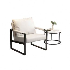 Fauteuil de salon moderne très vendu, chaise longue rembourrée en tissu de lin pour adultes à dossier haut - Product Image 2