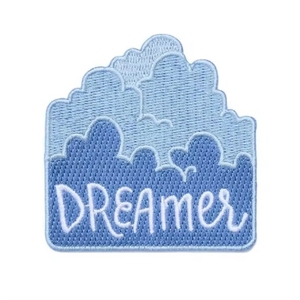 Patch brodé Blue Cloud <span class=keywords><strong>Dreamer</strong></span>, patch appliqué à slogan en écriture cursive sur le thème du ciel pour veste, sac à dos, style décontracté, bohème, streetwear - Product Image 2