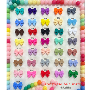 Custom Butterfly Silicone Beads <b>Bow</b> Keychain Bracelets Necklace Pacifier Teether <b>Clip</b> Chewing <b>Bow</b> Knot Focal Bead Food Grade BPA - Product Image 4