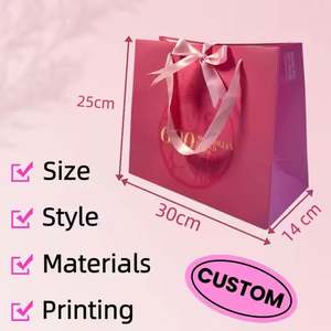 Sacs en papier de luxe avec logo personnalisé, sacs en papier personnalisés, emballage pour vêtements, sacs cadeaux, sacs de boutique, sacs de shopping en carton - Product Image 4