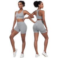 Vêtements de yoga ensemble d'entraînement 2 pièces pour femmes short taille haute et costume de sport pour Gym Pilates Yoga et entraînement de course