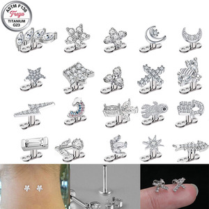 Piercings Corporales de Acero Inoxidable Freya 14G con Adorno de Flor de Zirconia, Microdermales Delicados con Cristal, Joyería Corporal de Cristal - Product Image 1