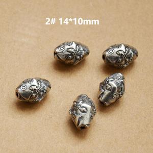 Perles torsadées porte-bonheur de formes variées, plaquées argent, pour la fabrication de bijoux - Product Image 3