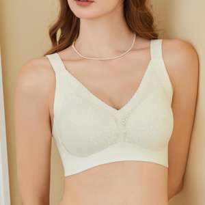 French Lace Push-Up Wire-Free Anti-Sagging Lift Seamless Bra Women Small Chest Breathable Everyday Suspender <b>Underwear</b> 3/4 Cup - Product Image 1