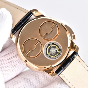 Montre de luxe pour hommes, jeu de <span class=keywords><strong>roulette</strong></span> de casino, montre mécanique automatique, or rose, bracelet en cuir noir, étanche, montre de sport décontractée - Product Image 4