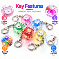 Porte-clés LED personnalisé avec impression de logo, interrupteur de clavier mécanique 1/3/4/9 touches, cadeau promotionnel