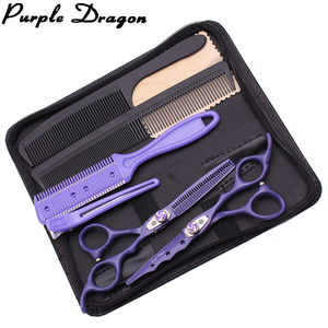 Cho Tím Rồng 6 ''Thép Không Gỉ Sắc Nét Tóc Cắt Kéo Chuyên Nghiệp Cắt Tóc Kéo Thiết Lập Độ Cứng Cao 58-60hrc Trung Quốc - Product Image 1