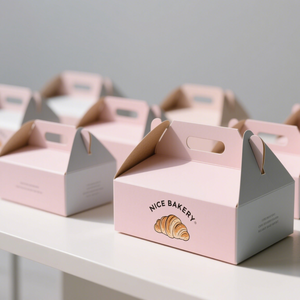 Индивидуальный логотип, складная картонная коробка для еды на вынос, упаковочная коробка для печенья, пончиков, миндального печенья - Product Image 2