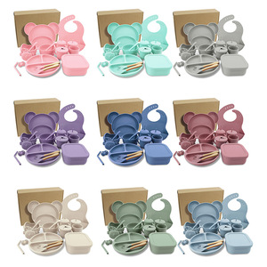 Kit de couverts personnalisés pour bébé, sans BPA, en silicone alimentaire, avec bavoir, couverts, bol à ventouse et assiette - Product Image 4
