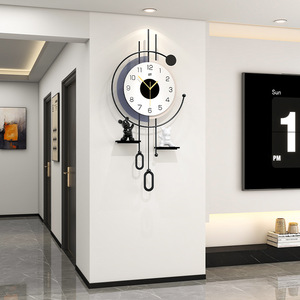 <span class=keywords><strong>Horloge</strong></span> <span class=keywords><strong>murale</strong></span> décorative nordique noire <span class=keywords><strong>et</strong></span> blanche avec ours, grande <span class=keywords><strong>horloge</strong></span> <span class=keywords><strong>murale</strong></span> numérique ornementale pour salon - Product Image 2