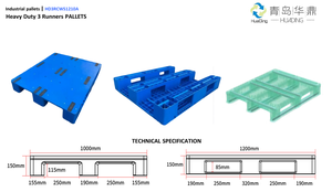 Huading 1200*1000 bề mặt phẳng vệ sinh nặng sàn rắn tiêm PP công nghiệp cấp thực phẩm <span class=keywords><strong>Pallet</strong></span> Nhựa 4 chiều - Product Image 6